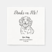 Modern Dog Wedding Cocktail Napkins  スタンダードカクテルナプキン (正面)