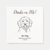 Modern Dog Wedding Cocktail Napkins  スタンダードカクテルナプキン (正面)