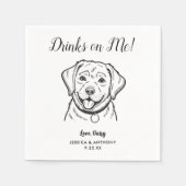 Modern Dog Wedding Cocktail Napkins  スタンダードカクテルナプキン (正面)