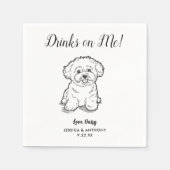 Modern Dog Wedding Cocktail Napkins  スタンダードカクテルナプキン (正面)