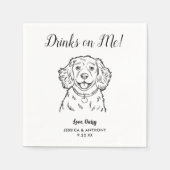 Modern Dog Wedding Cocktail Napkins  スタンダードカクテルナプキン (正面)