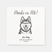 Modern Dog Wedding Cocktail Napkins  スタンダードカクテルナプキン (正面)