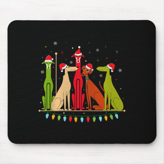 Modern Dogs 60s 70s 80s Style Funny Dogs Christmas マウスパッド (正面)