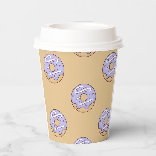 Modern Donuts Pattern With Name 紙コップ (裏面)