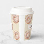 Modern Donuts Pattern With Name or Text 紙コップ (左)