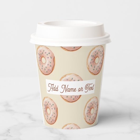 Modern Donuts Pattern With Name or Text 紙コップ (裏面)