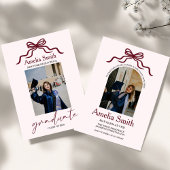 Modern doodle Bow Graduation Class of 2026 Photo 招待状