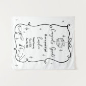 Modern doodle Graduation Welcome Sign タペストリー (正面(横))