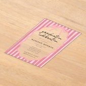 Modern Doodle Hand Drawn Bow Graduation  アクリル招待状 (レイダウン)