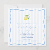 Modern Doodles And Stripes Lemon Bridal Shower 招待状 (正面)