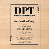 Modern DPT Doctor of Physical Therapy Graduation アクリル招待状 (正面)