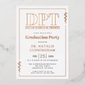 Modern DPT Doctor of Physical Therapy Graduation 箔招待状 (正面)