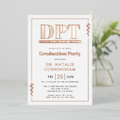 Modern DPT Doctor of Physical Therapy Graduation 箔招待状 (立ち正面)