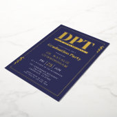 Modern DPT Doctor of Physical Therapy Graduation 箔招待状 (回転した状態)
