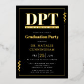 Modern DPT Doctor of Physical Therapy Graduation 箔招待状 (正面)