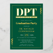Modern DPT Doctor of Physical Therapy Graduation 箔招待状 (正面)