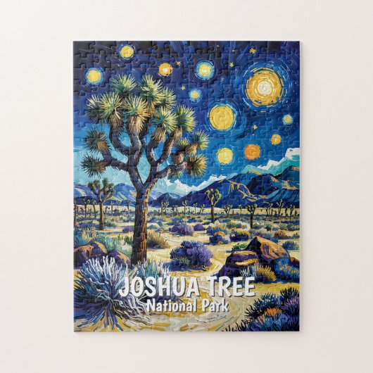 Modern Dreamlike Joshua Tree Mojave Desert Hiking ジグソーパズル (縦)