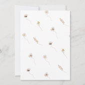 Modern Dried Floral Boho Wreath Save the Date 招待状 (裏面)