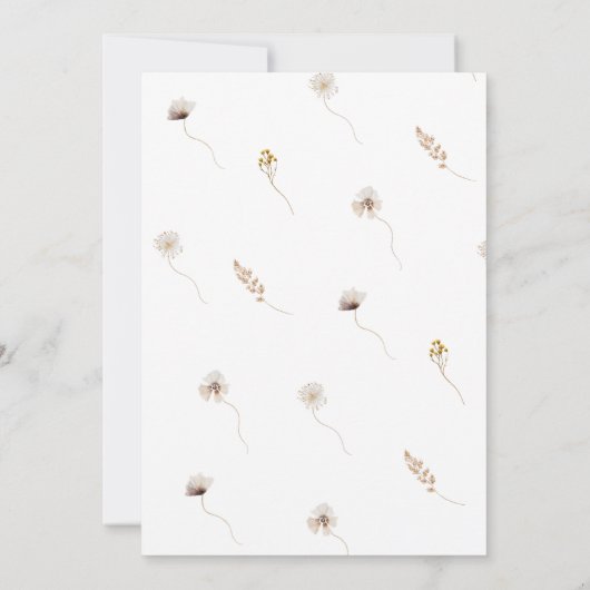 Modern Dried Floral Boho Wreath Save the Date 招待状 (裏面)