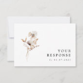 Modern Dried Wildflower Boho Wedding RSVP Card (正面)