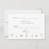 Modern Dried Wildflower Boho Wedding RSVP Card (裏面)