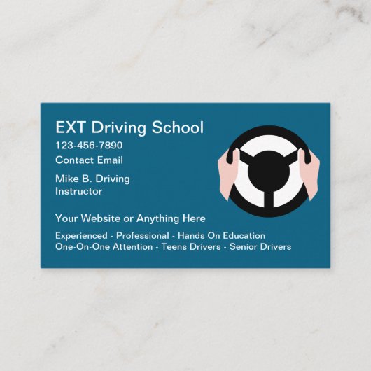Modern Driving School Business Cards Design 名刺 (正面)