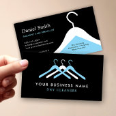Modern Dry Cleaning Laundry Hanger Black & Blue 名刺