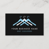 Modern Dry Cleaning Laundry Hanger Black & Blue 名刺 (正面)
