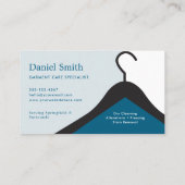 Modern Dry Cleaning Laundry Hanger Blue & White 名刺 (裏面)