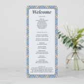 Modern Dusty Blue Art Deco Wedding Program Card プログラム (スタンド正面)