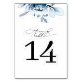 Modern Dusty Blue Floral Wedding テーブルナンバー (裏面)