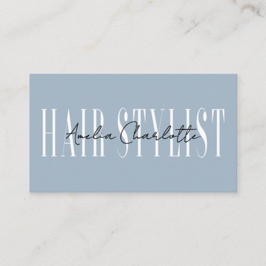 Modern Dusty blue Hair Stylist Professional 名刺 (正面)