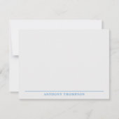 Modern Dusty Blue Line Stationery ノートカード (正面)