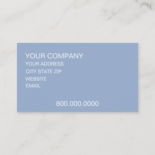 Modern Dusty Blue Minimalistic  名刺 (裏面)