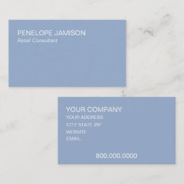 Modern Dusty Blue Minimalistic  名刺
