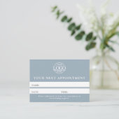 Modern Dusty Blue Professional Simple Reminder 予約カード (スタンド正面)