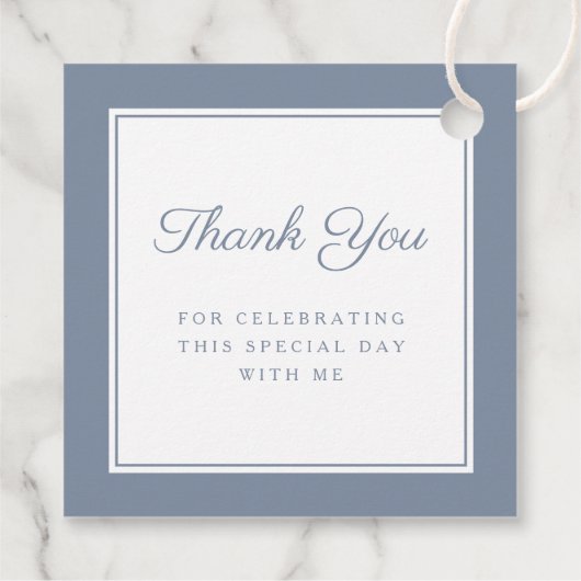 Modern Dusty Blue Thank You Boy First Communion フェイバータグ (裏面)