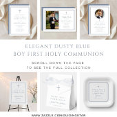 Modern Dusty Blue Thank You Boy First Communion フェイバータグ