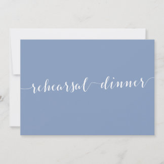 Modern Dusty Blue Wedding Rehearsal Invitations 招待状