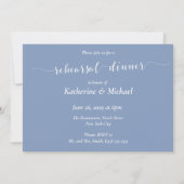 Modern Dusty Blue Wedding Rehearsal Invitations 招待状 (裏面)