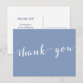 Modern Dusty Blue Wedding Thank You Postcards ポストカード (正面/裏面)