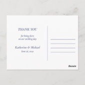 Modern Dusty Blue Wedding Thank You Postcards ポストカード (裏面)