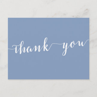 Modern Dusty Blue Wedding Thank You Postcards ポストカード