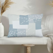 Modern Dusty Blue White Botanical Accent Pillow アクセントクッション