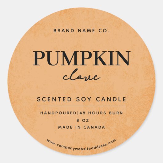 Modern Dusty Orange Rustic ラウンドシール (正面)