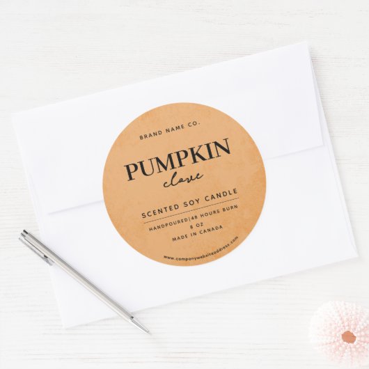 Modern Dusty Orange Rustic ラウンドシール (封筒)