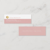 Modern Dusty-Pale-Pink Small Logo スキニー名刺 (正面/裏面)