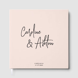 Modern | dusty pink | bold names  guest book ゲストブック