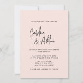 Modern | dusty pink | bold names wedding invitatio セーブザデート (正面)