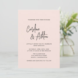 Modern | dusty pink | bold names wedding invitatio セーブザデート